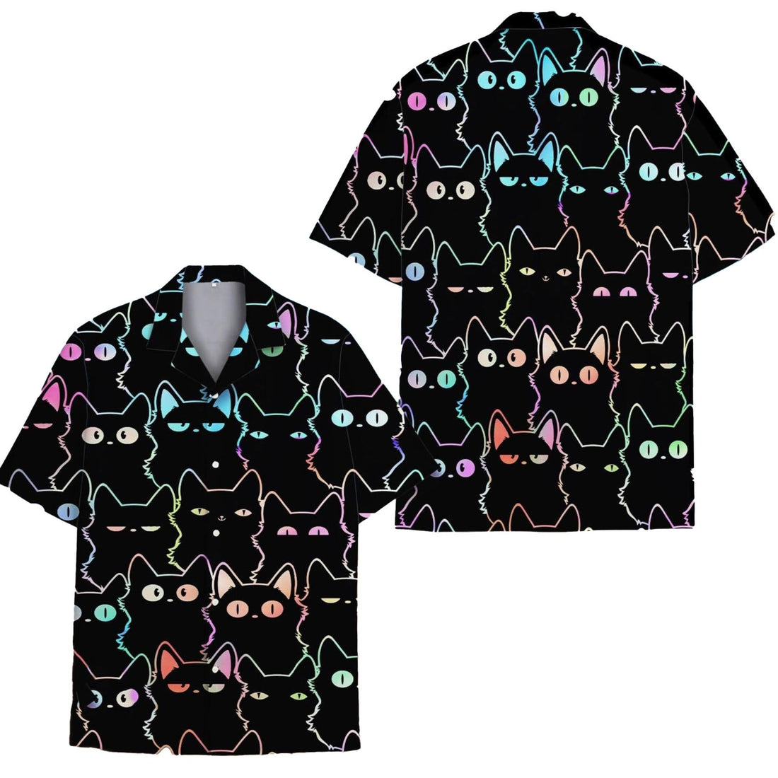 Funny Colorful Cat Hawaii Shirt Tropical Summer Clothing Gift For Husbands
