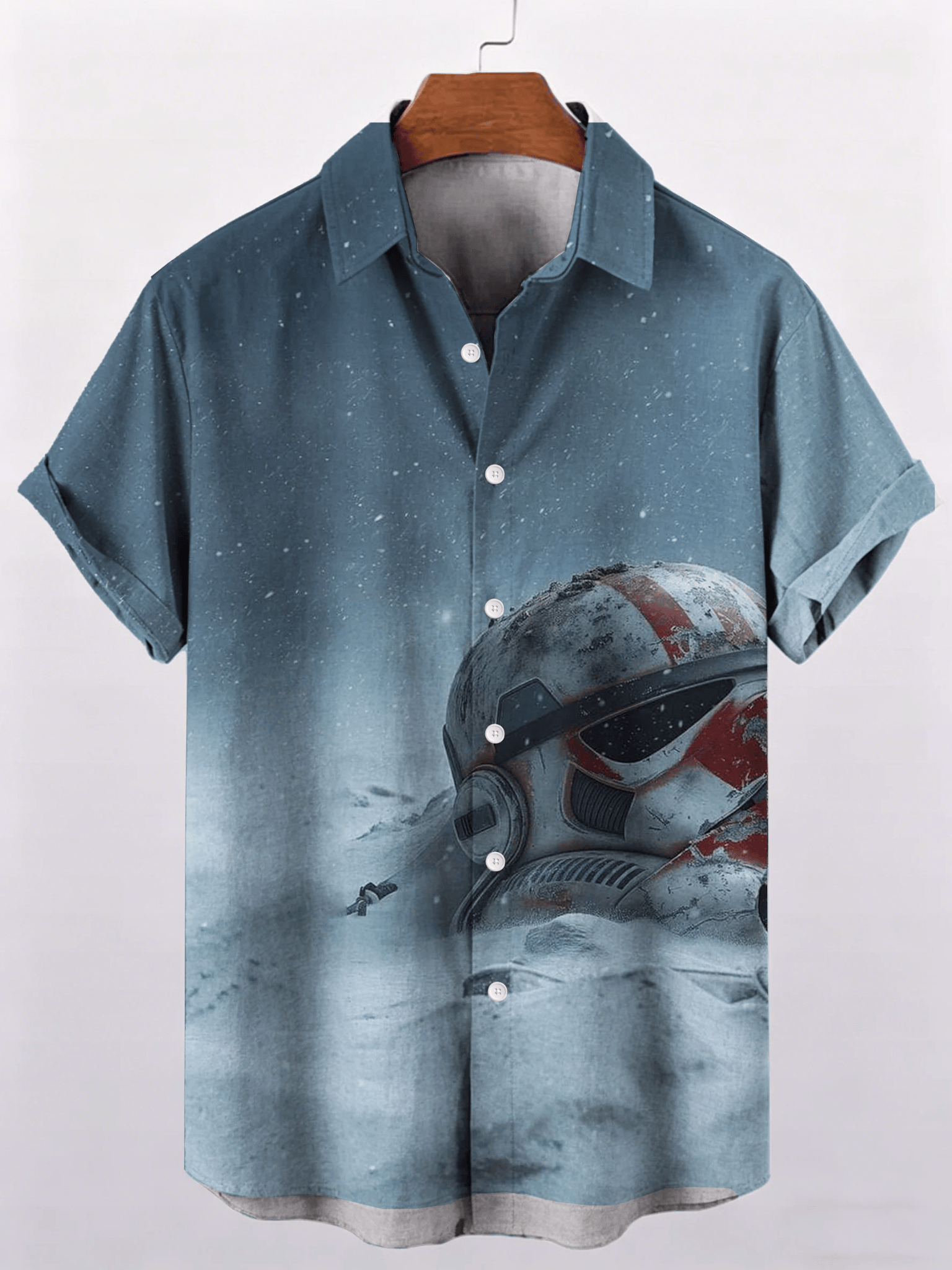 Star Wars Clone Trooper Helmet Snow Button Shirt Star Wars Merch Movie Lover Gift