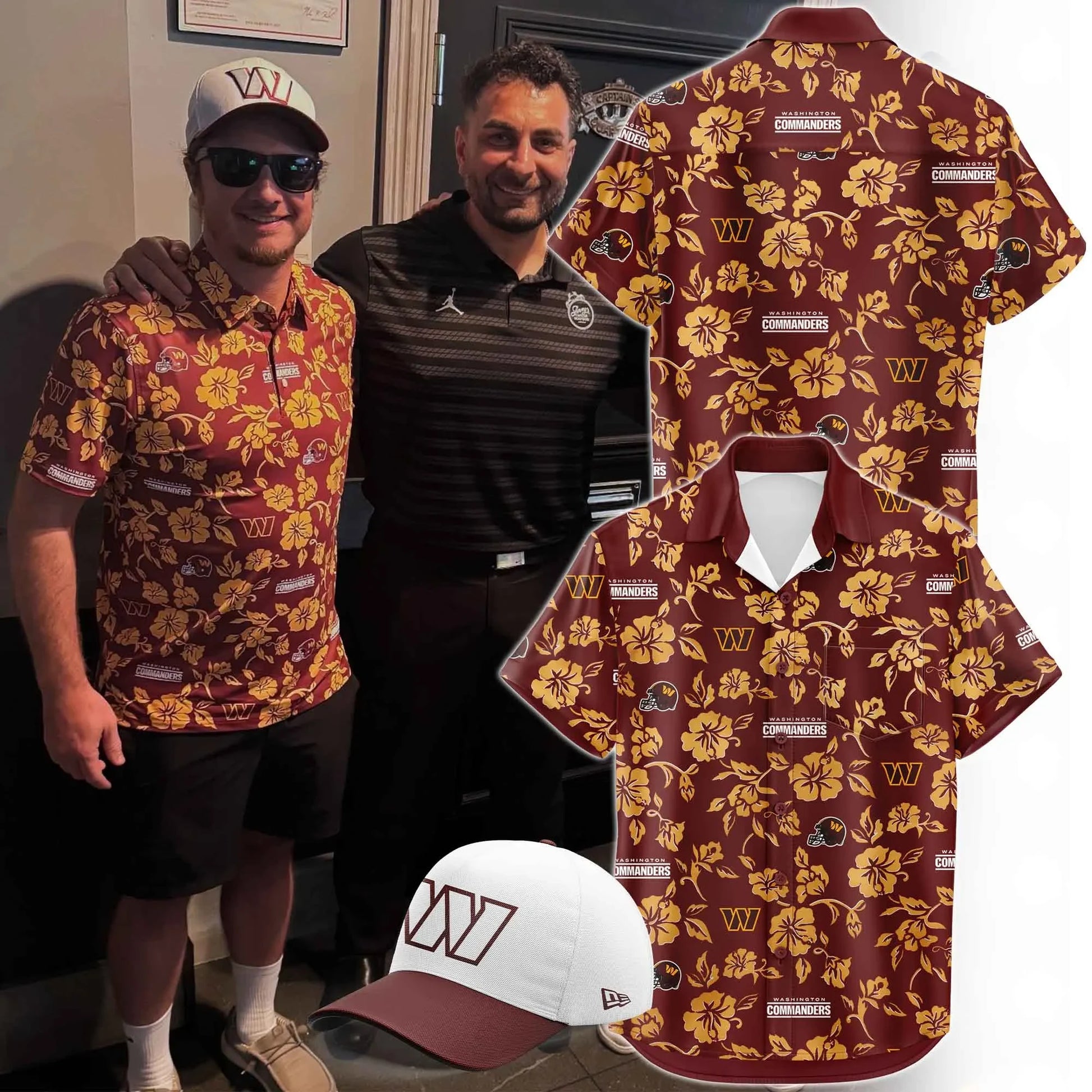 Washington Commanders Margaritaville Night Hawaiian Shirt Football Lover Shirt Washington Commanders Fan Gift