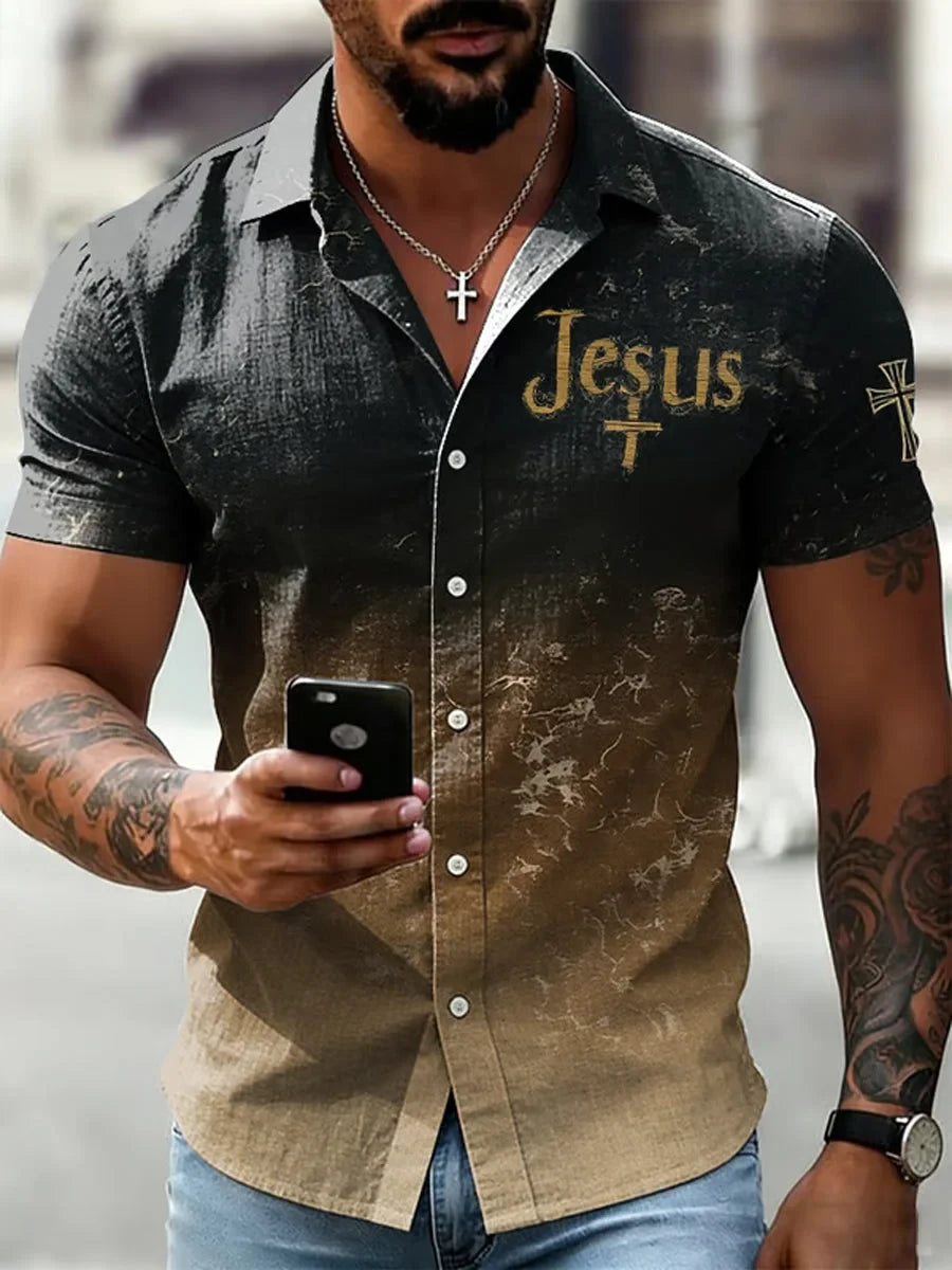 Christian Jesus Cross Hawaiian Shirt Faith Based Apparel Christian Gift Ideas