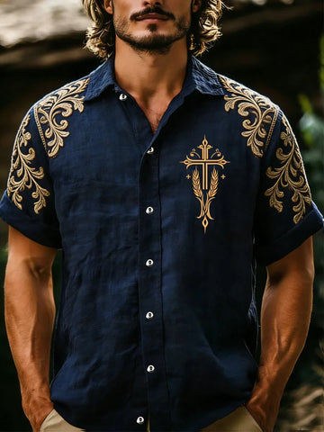 Faith Cross Hawaiian Shirt Christian Themed Clothing Christian Birthday Gifts
