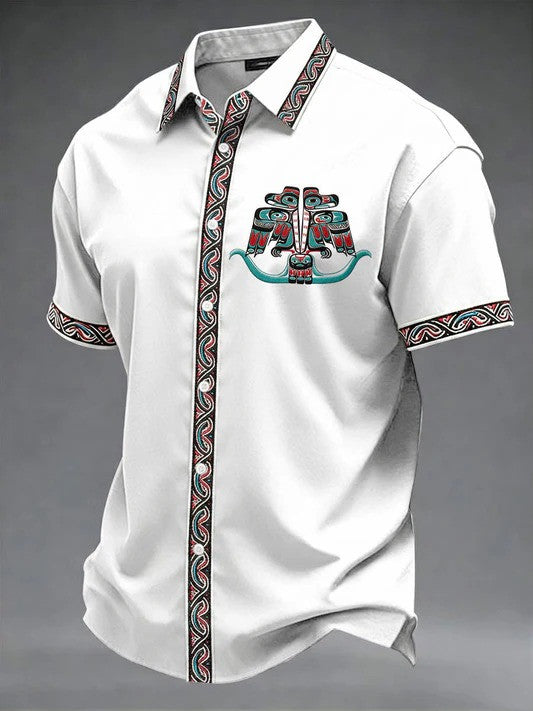 Indigenous Peoples Day Canada Geometric Hawaiian Shirt Tribal Pattern Clothing