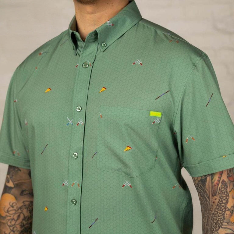 Teenage Mutant Ninja Turtles RSVLTS Ninja Armory Button Shirt Back To The Future Merch