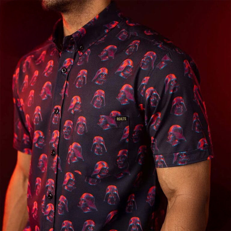 Star Wars RSVLTS Darth Vader Helmet Pattern Button Shirt Star Wars Merch Gifts For Men