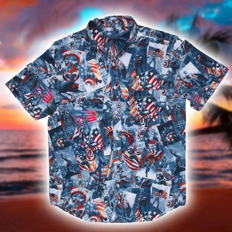 Captain America RSVLTS Sentinel Of Liberty Hawaiian Shirt Marvel Merch Gift For Comic Book Fans