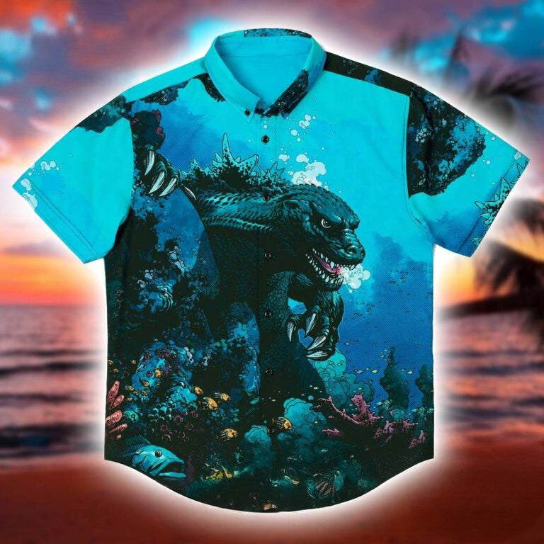 Godzilla RSVLTS From The Depths Button Shirt Godzilla X RSVLTS Merch Gift For Movie Fans