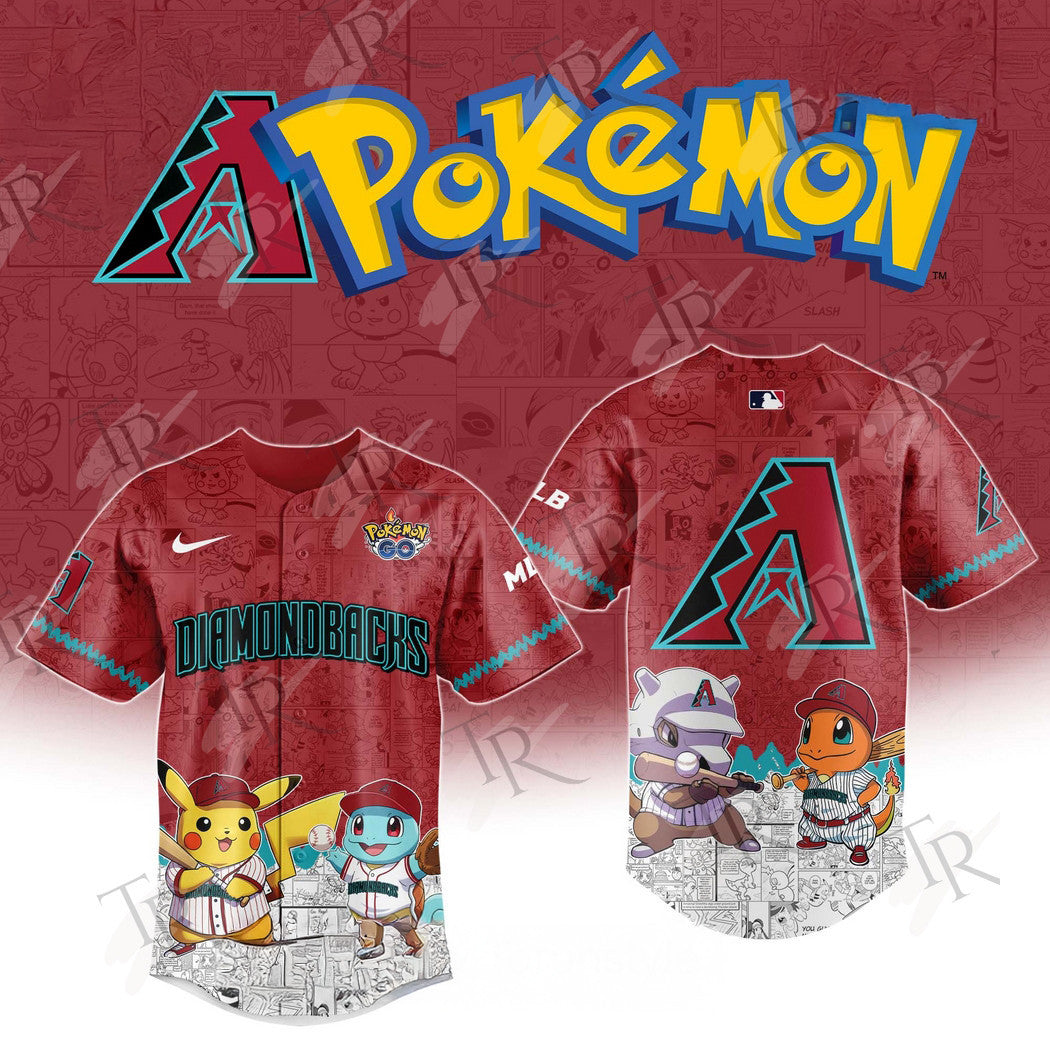 2026 Arizona Diamondbacks Pokemon Go Special Edition Baseball Jersey Gift Ideas For Baseball Players