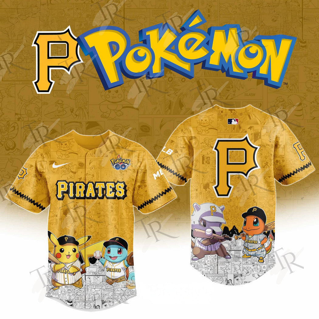 2026 Pittsburgh Pirates Pokemon Go Special Edition Baseball Jersey Baseball Gifts Ideas