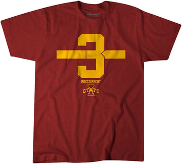 Iowa State Football: Rocco Becht Number Stripe- Allenshoesaccessories