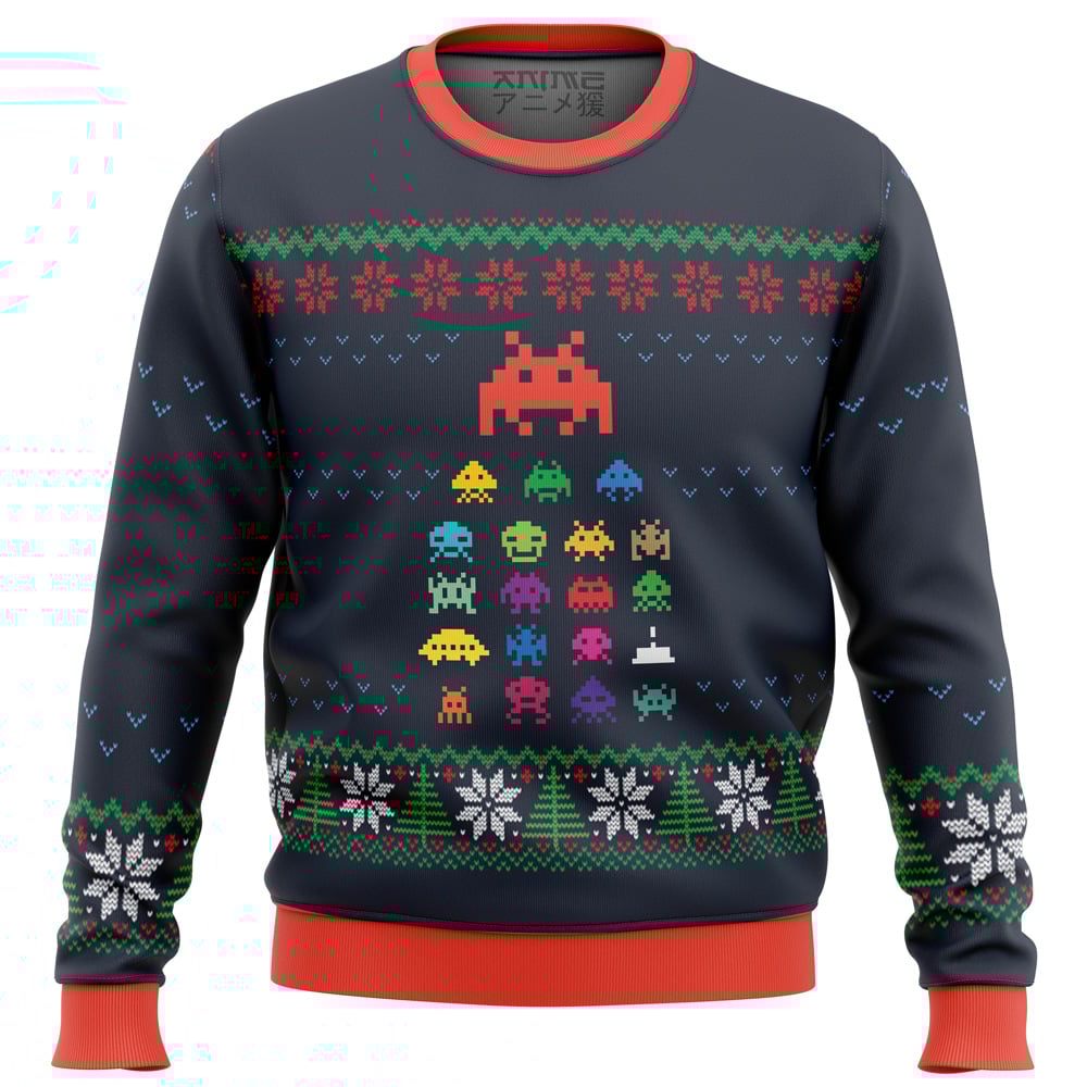 Space Invaders Ugly Christmas Sweater