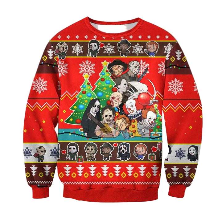 3D Horror Friends Ugly Christmas Sweater ? Usalast