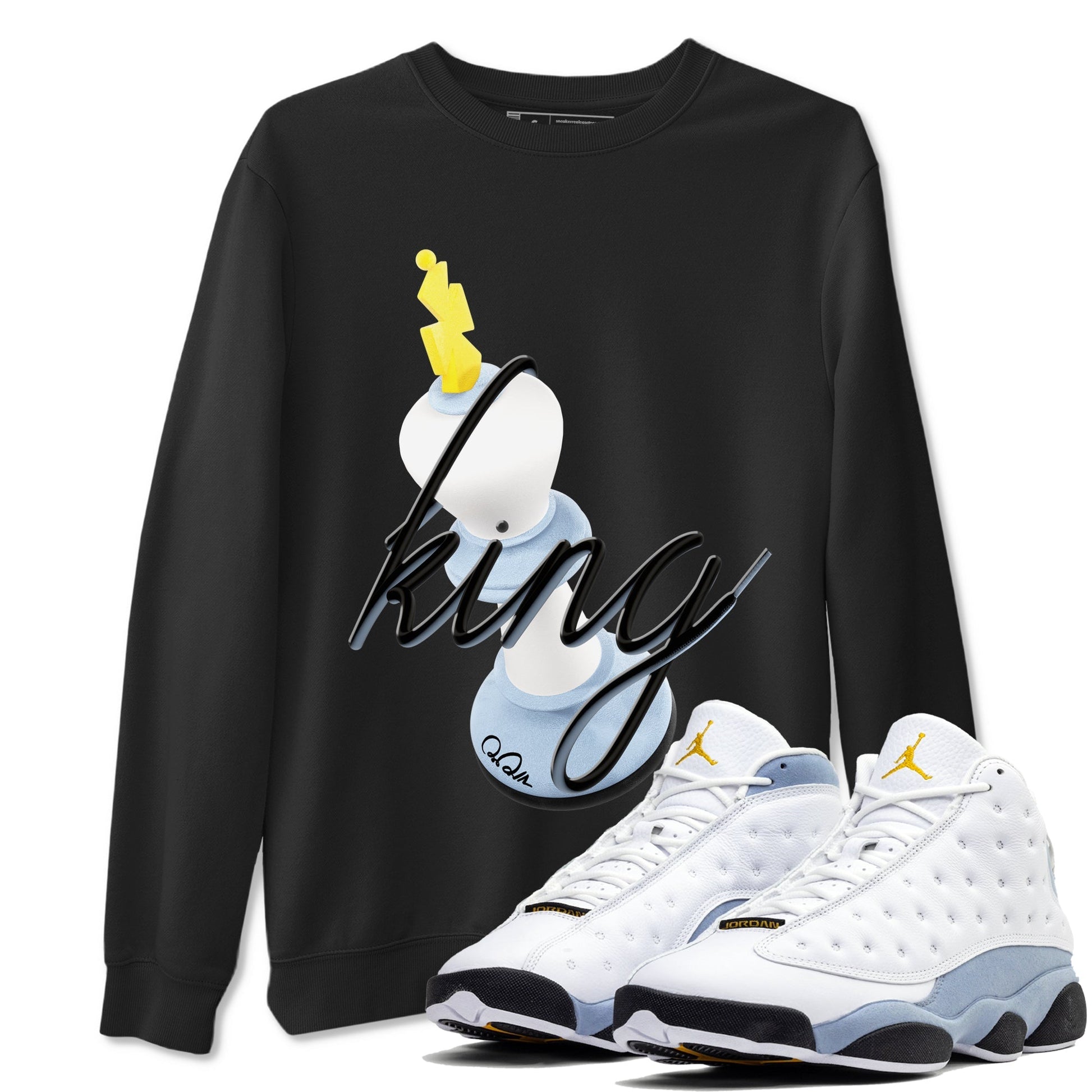 3D King Sneaker Tees - Air Jordan 13 Blue Grey