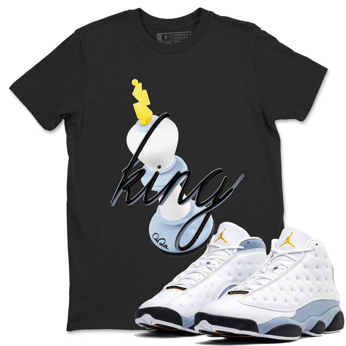 3D King Sneaker Tees - Air Jordan 13 Blue Grey