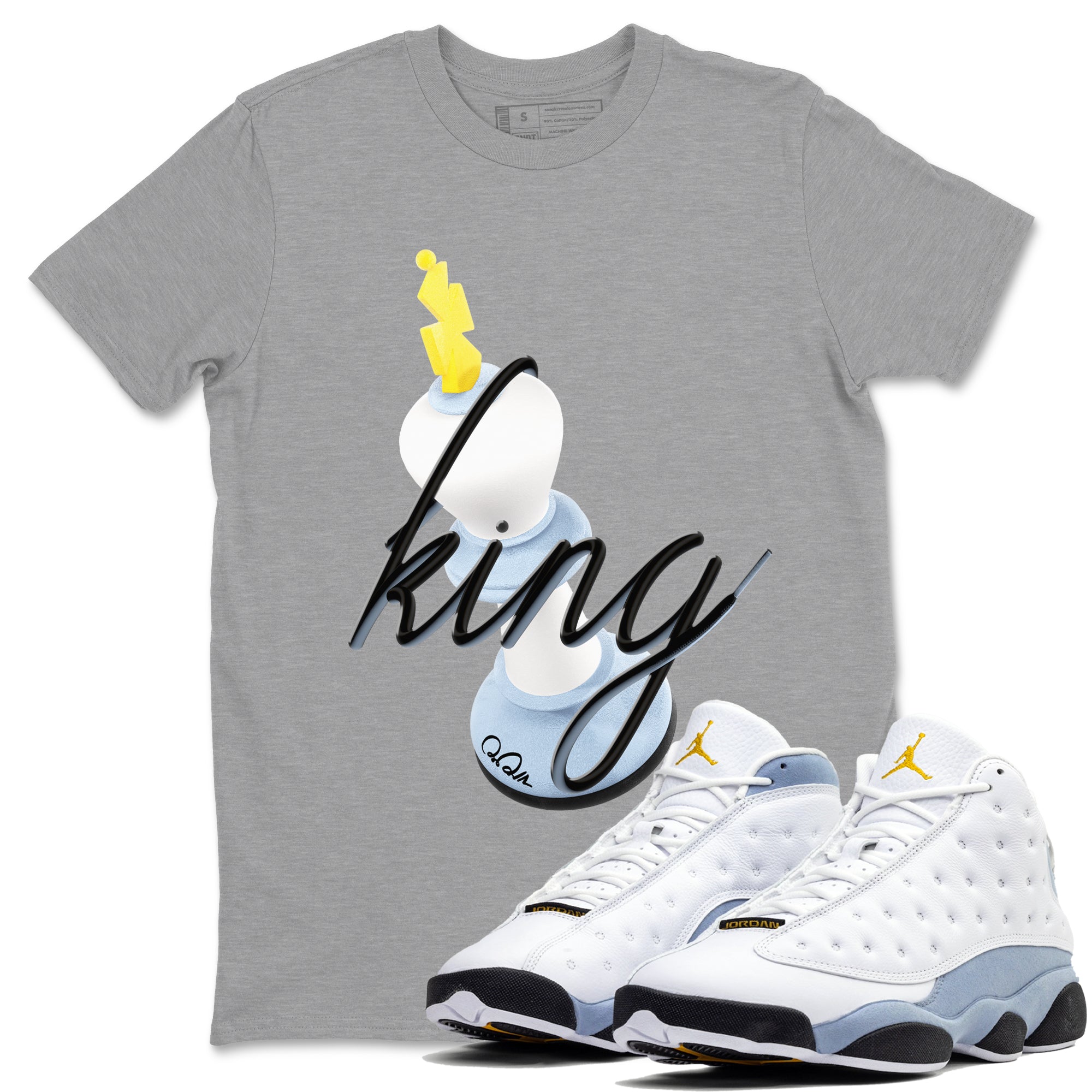 3D King Sneaker Tees - Air Jordan 13 Blue Grey
