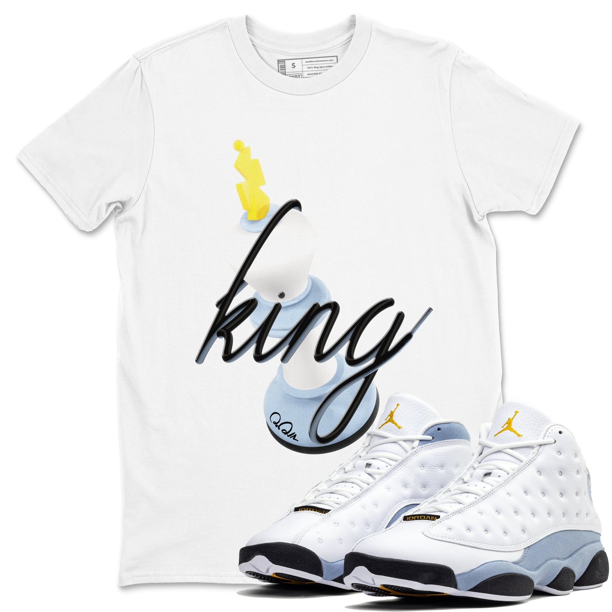 3D King Sneaker Tees - Air Jordan 13 Blue Grey
