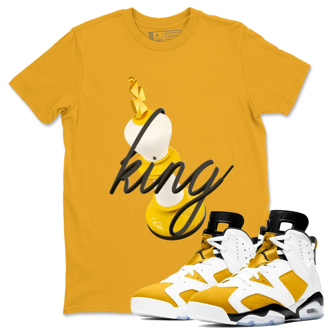 3D King Sneaker Tee - Air Jordan 6 Yellow Ochre