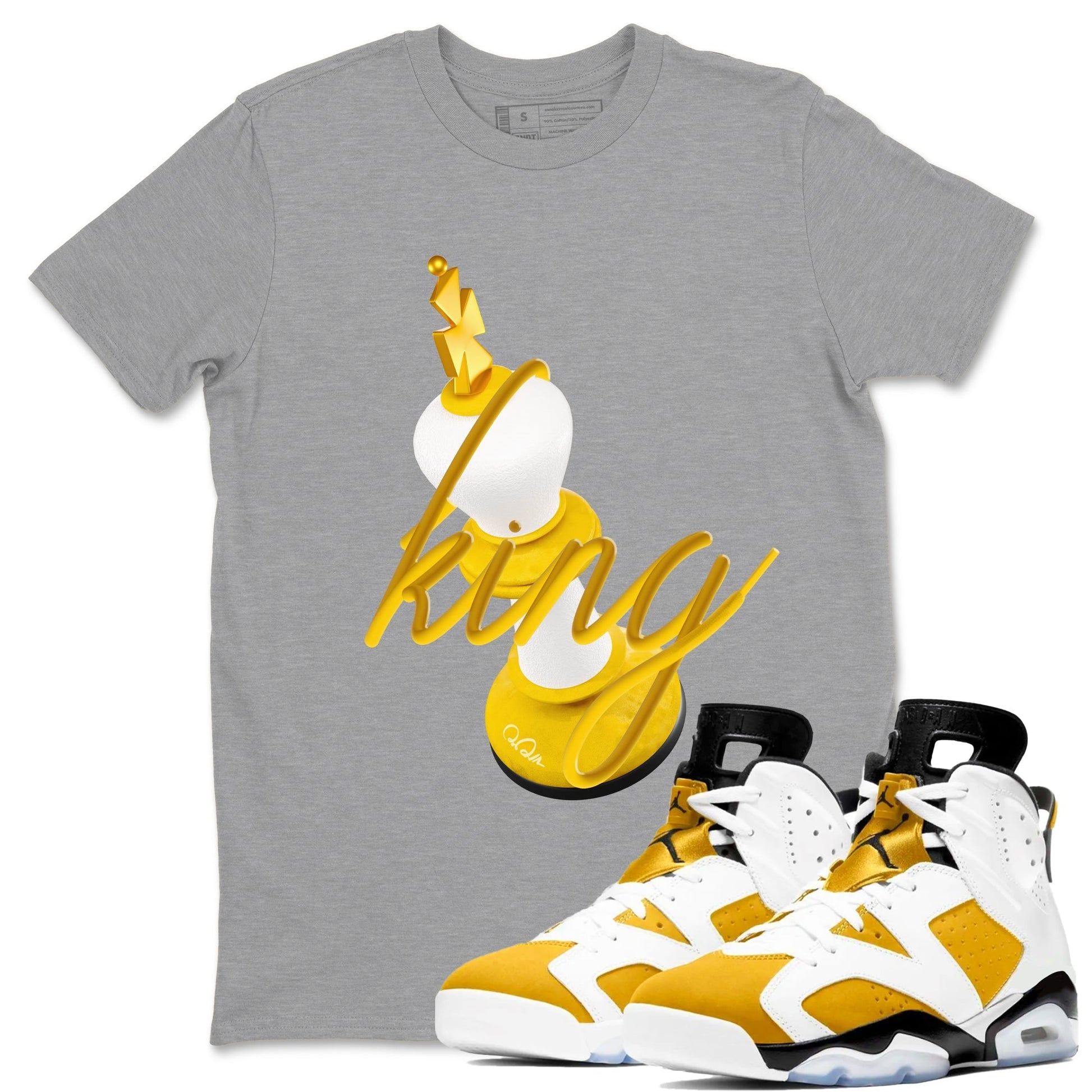 3D King Sneaker Tee - Air Jordan 6 Yellow Ochre