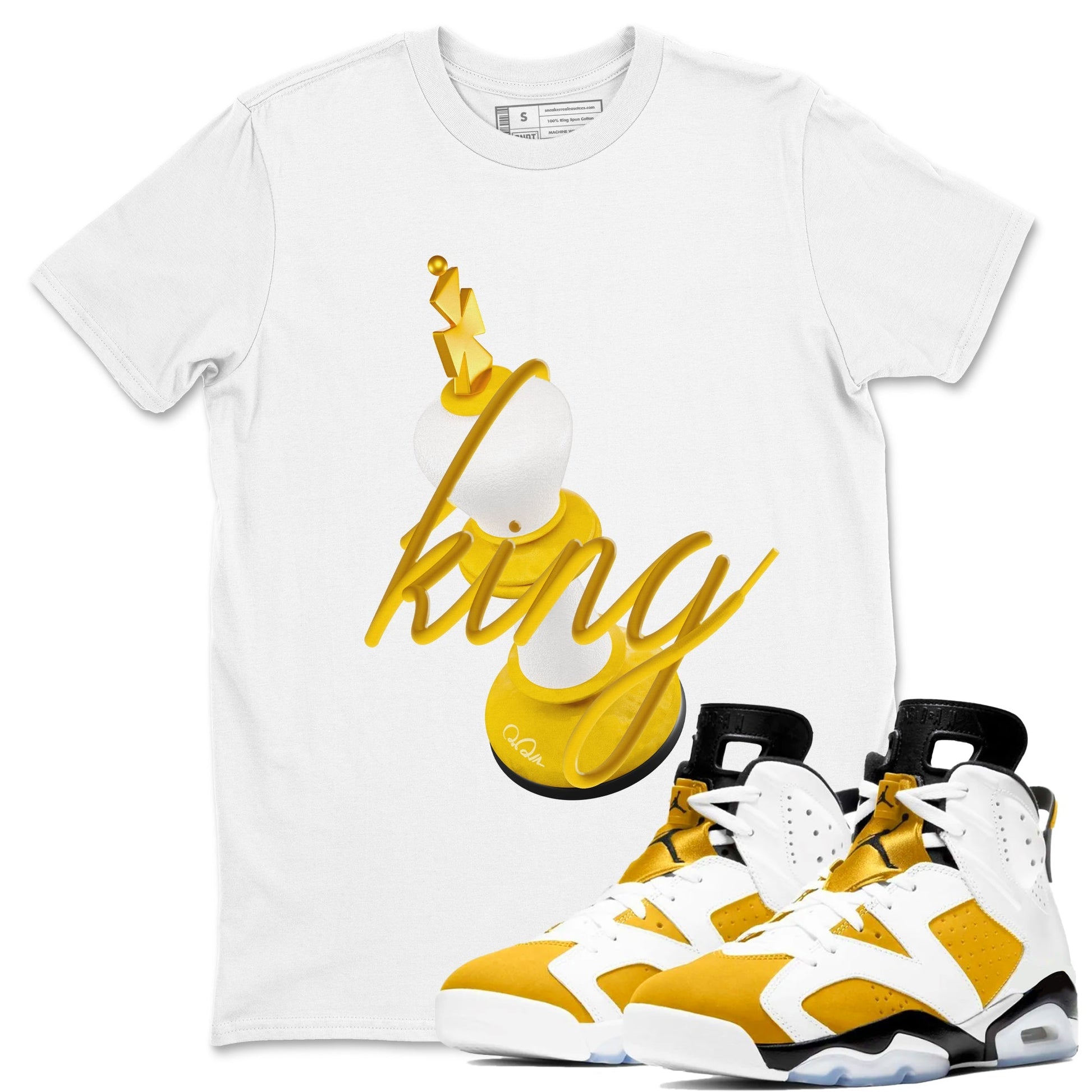 3D King Sneaker Tee - Air Jordan 6 Yellow Ochre