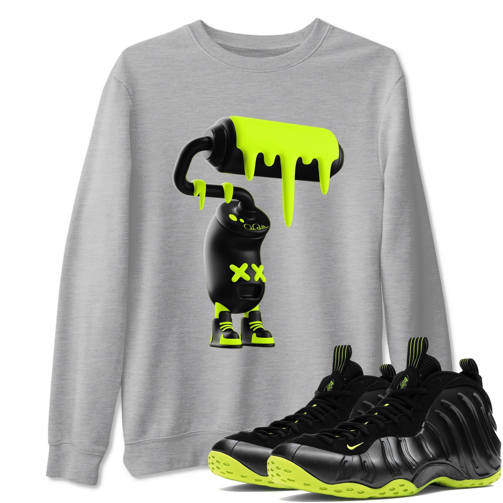 3D Paint Roller Sneaker Tees - Air Foamposite One Black Volt