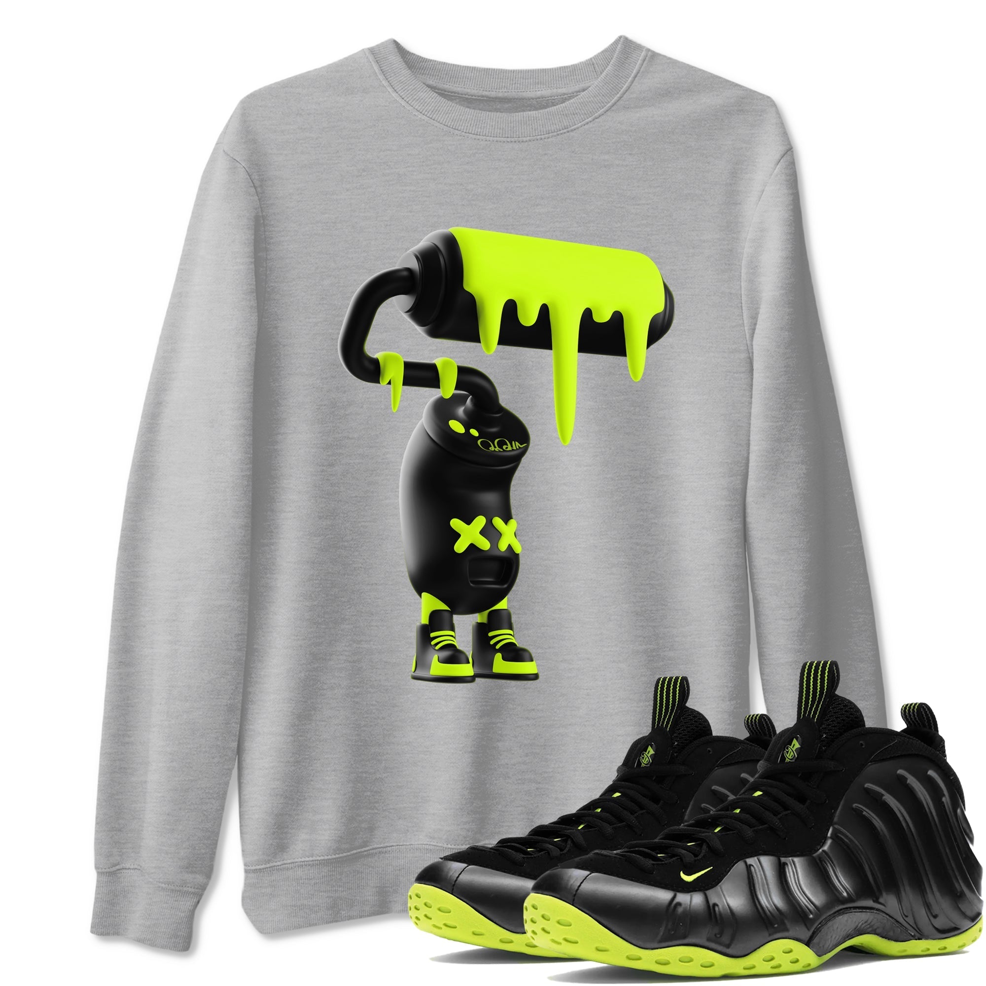 3D Paint Roller Sneaker Tees - Air Foamposite One Black Volt