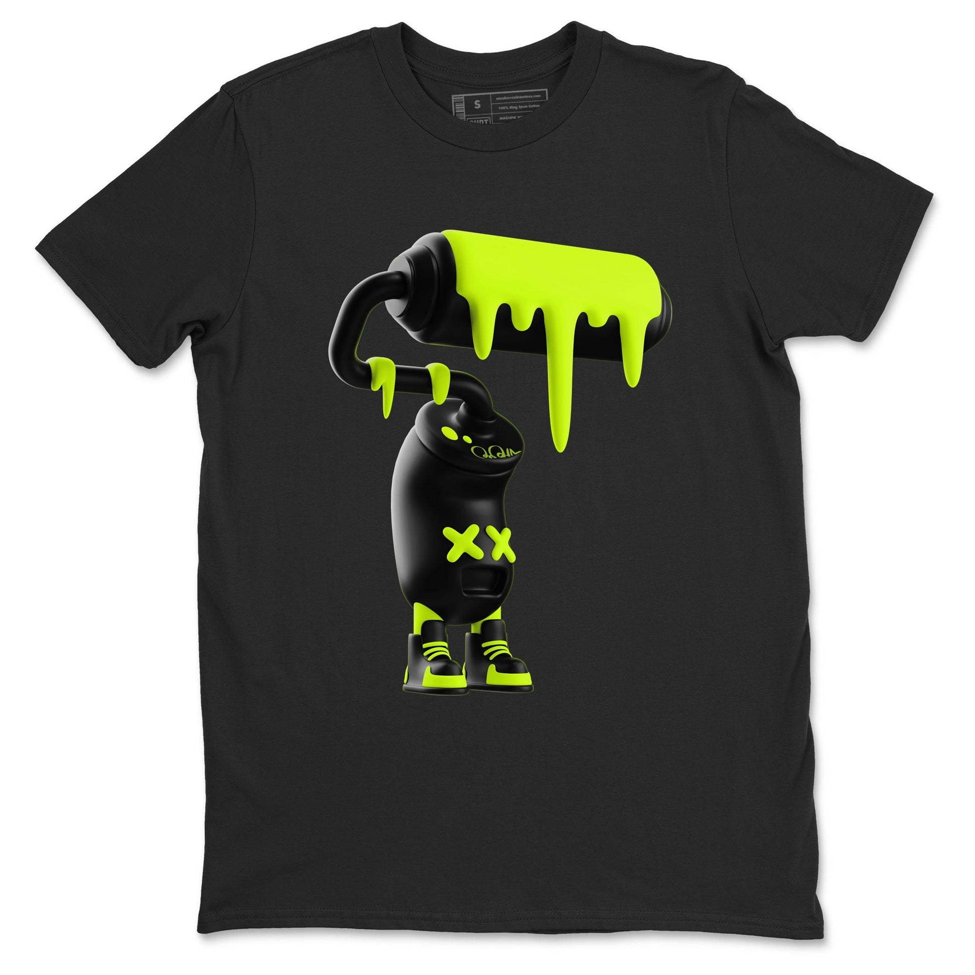 3D Paint Roller Sneaker Tees - Air Foamposite One Black Volt