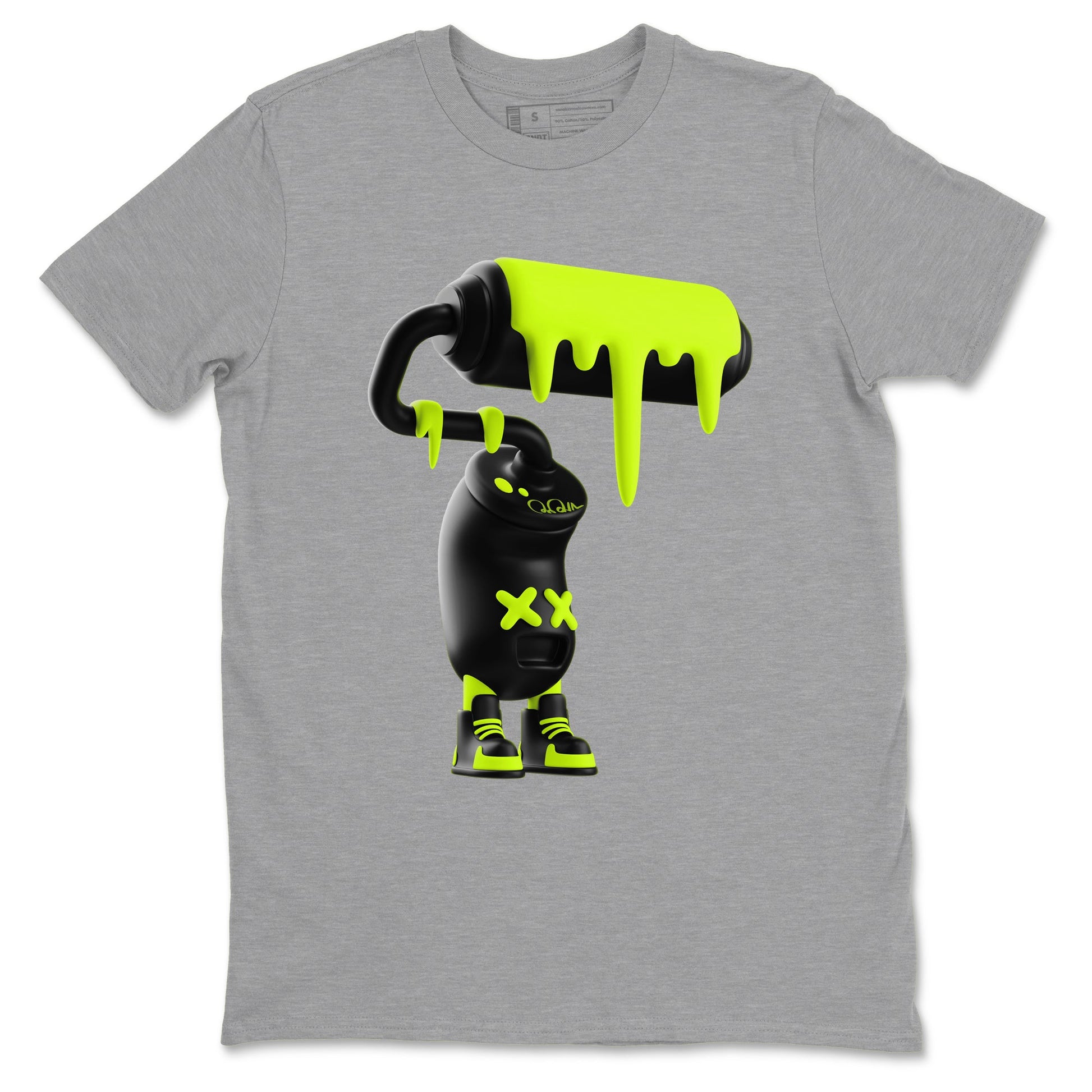 3D Paint Roller Sneaker Tees - Air Foamposite One Black Volt