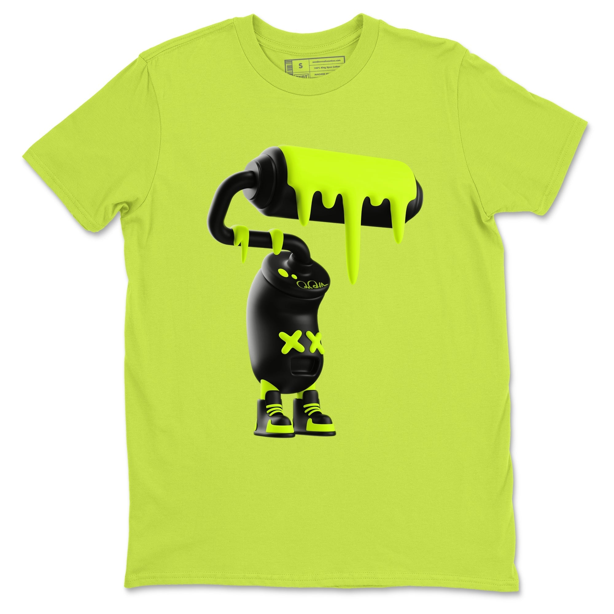 3D Paint Roller Sneaker Tees - Air Foamposite One Black Volt