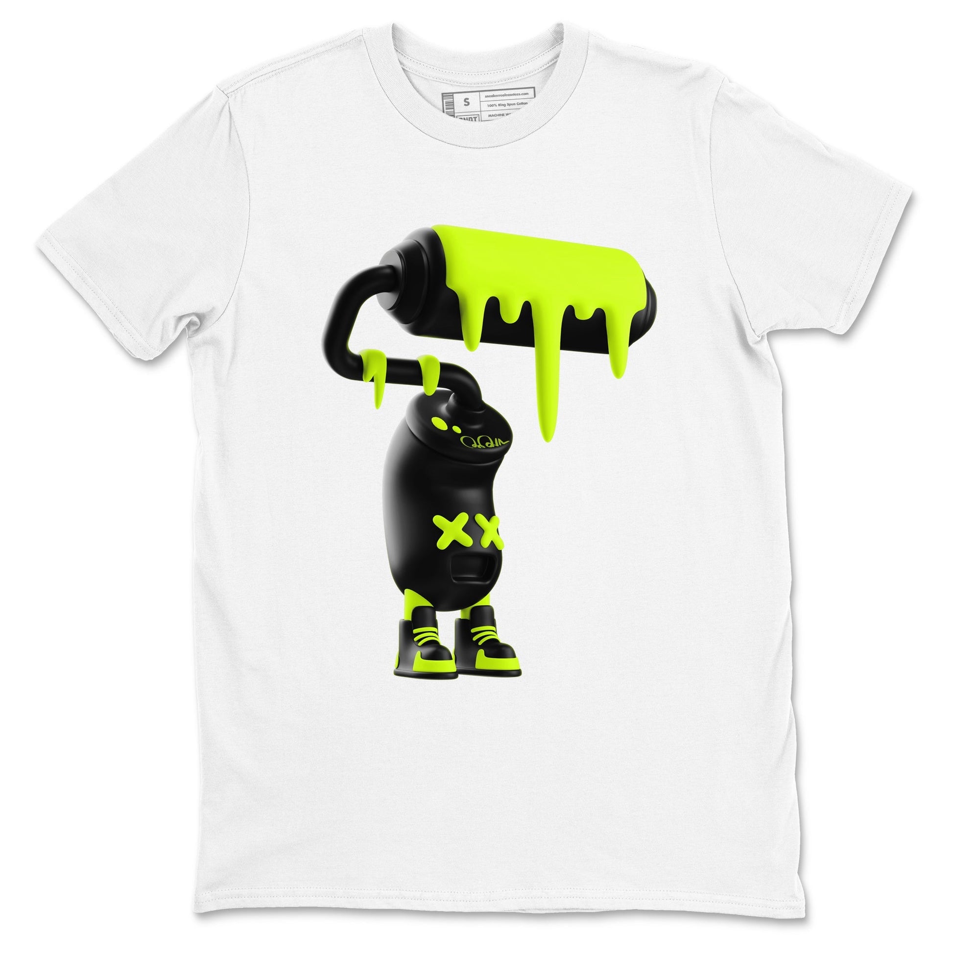 3D Paint Roller Sneaker Tees - Air Foamposite One Black Volt
