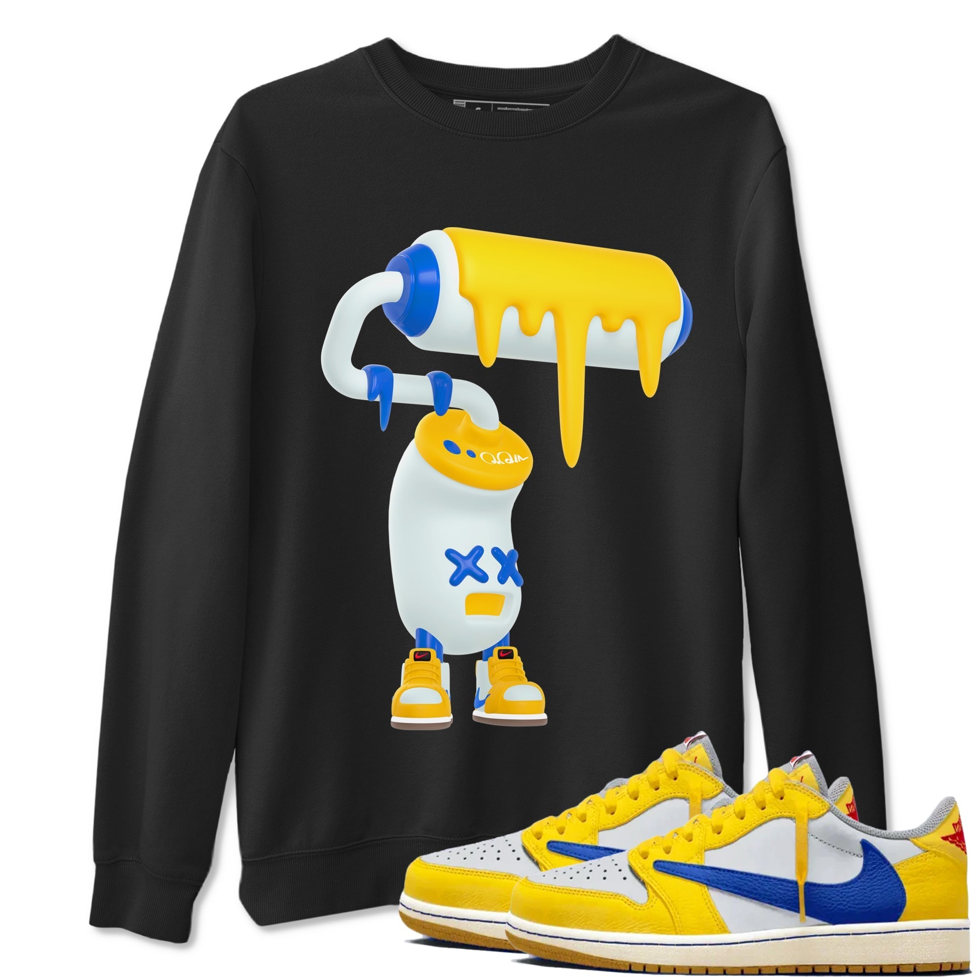 3D Paint Roller Sneaker Tees - Air Jordan 1 Travis Scott Canary