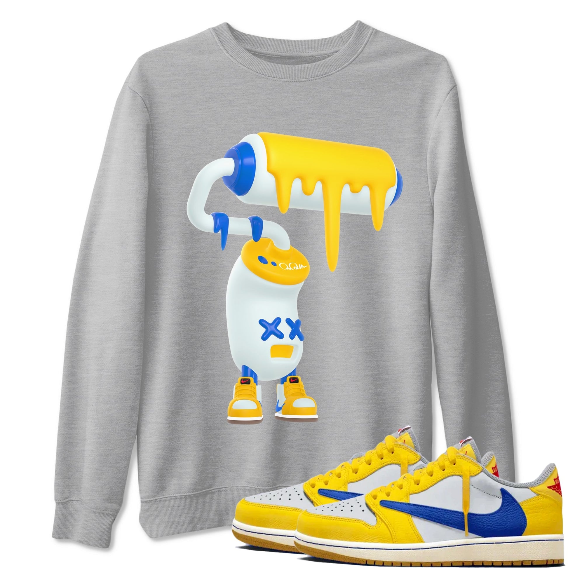 3D Paint Roller Sneaker Tees - Air Jordan 1 Travis Scott Canary