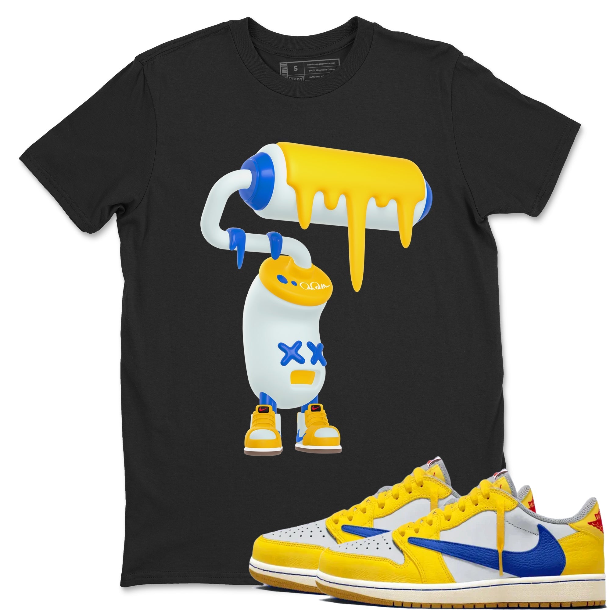 3D Paint Roller Sneaker Tees - Air Jordan 1 Travis Scott Canary