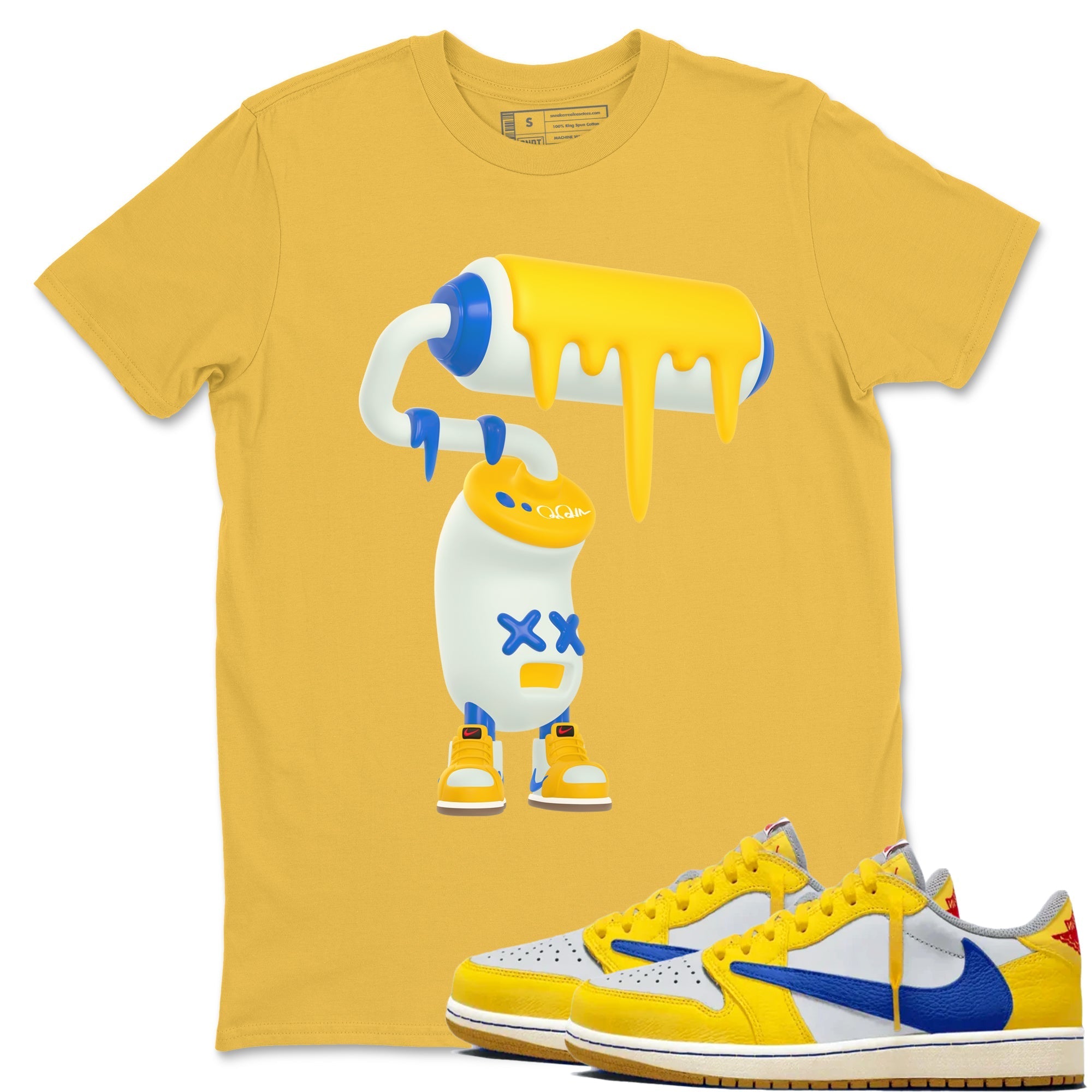 3D Paint Roller Sneaker Tees - Air Jordan 1 Travis Scott Canary