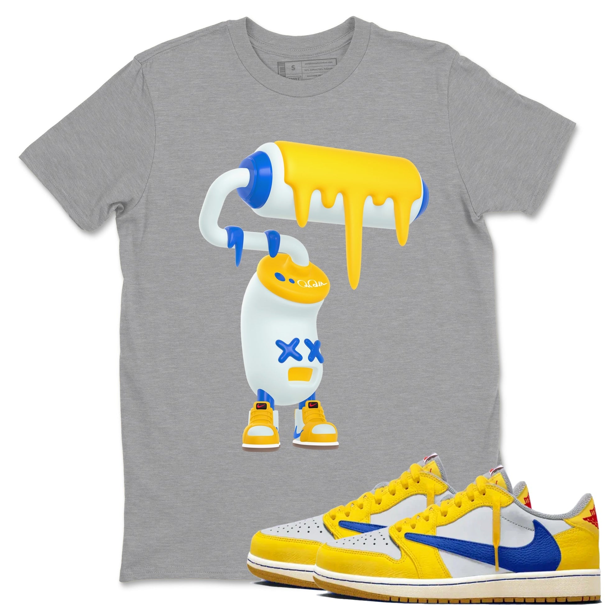 3D Paint Roller Sneaker Tees - Air Jordan 1 Travis Scott Canary