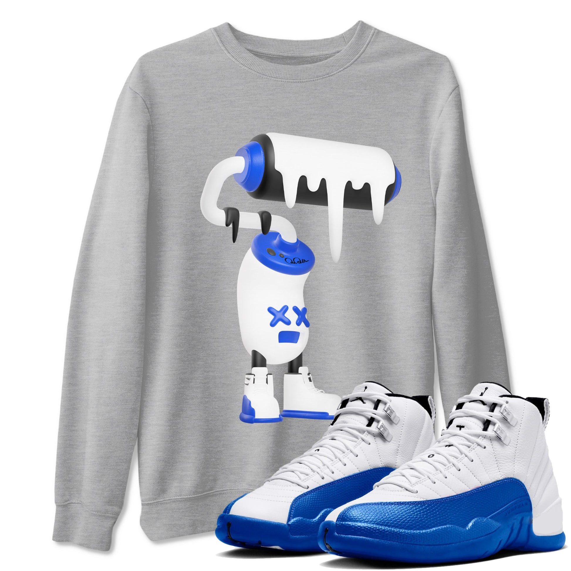 3D Paint Roller Sneaker Tees - Air Jordan 12 Blueberry