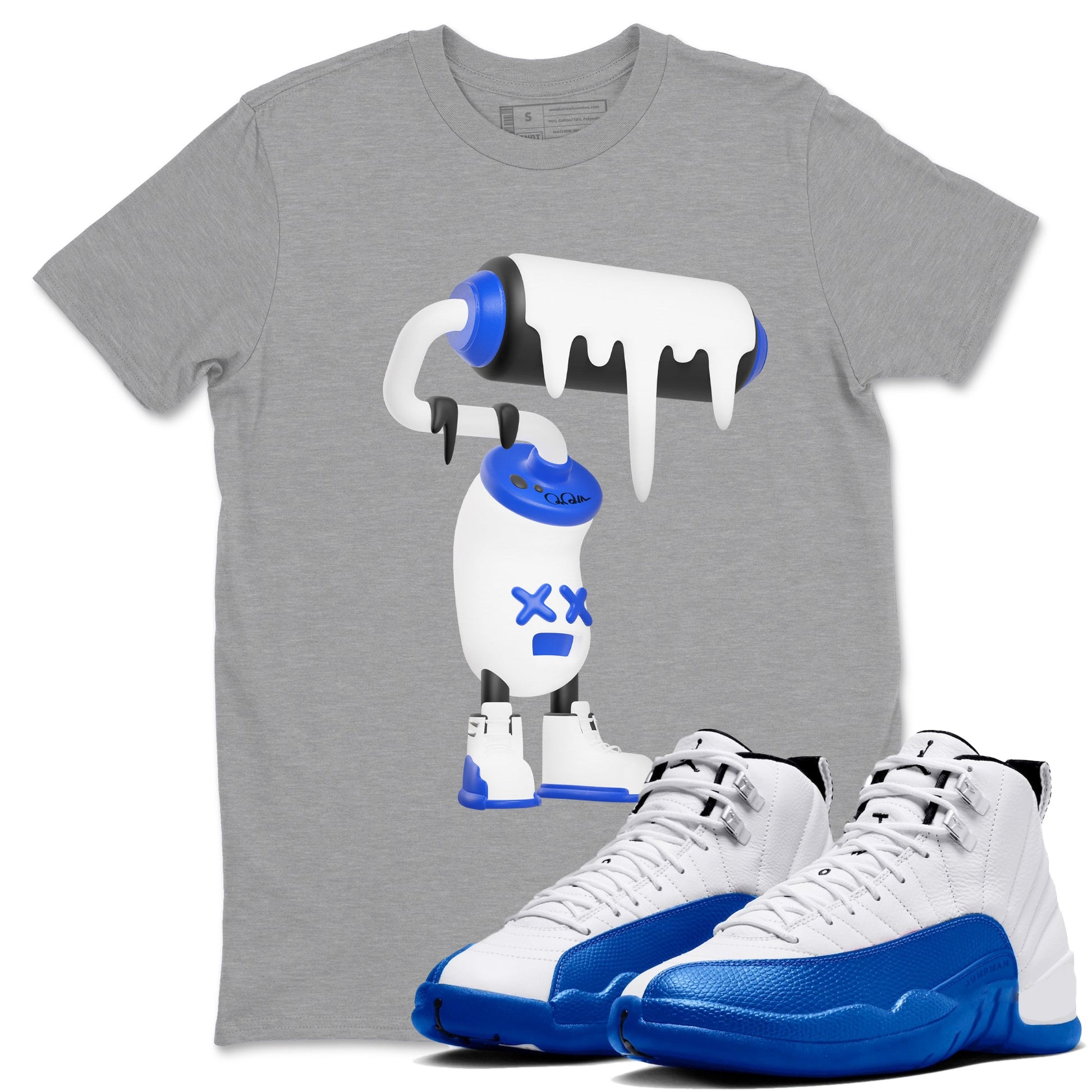3D Paint Roller Sneaker Tees - Air Jordan 12 Blueberry