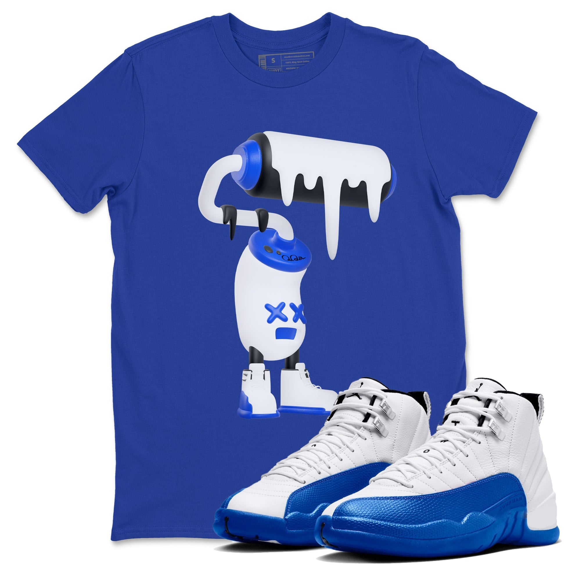 3D Paint Roller Sneaker Tees - Air Jordan 12 Blueberry
