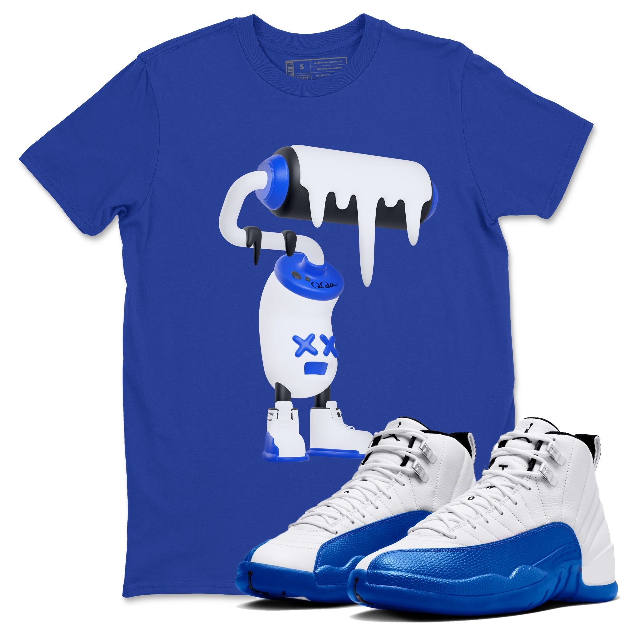 3D Paint Roller Sneaker Tees - Air Jordan 12 Blueberry