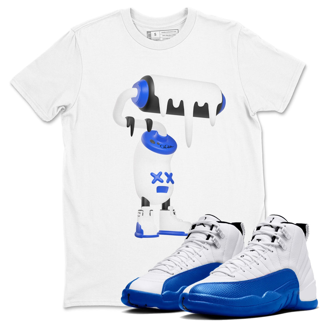 3D Paint Roller Sneaker Tees - Air Jordan 12 Blueberry