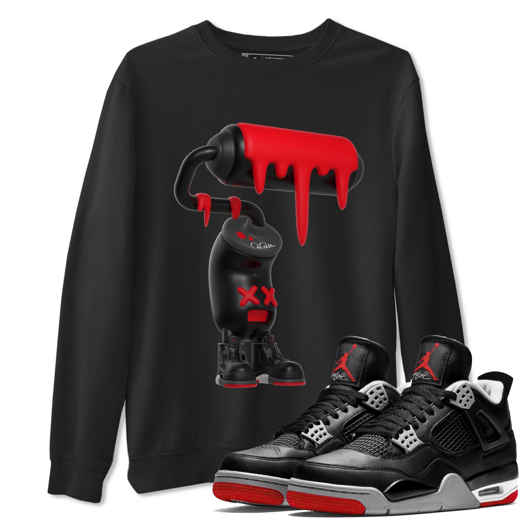 3D Paint Roller Sneaker Tee - Air Jordan 4 Bred Reimagined