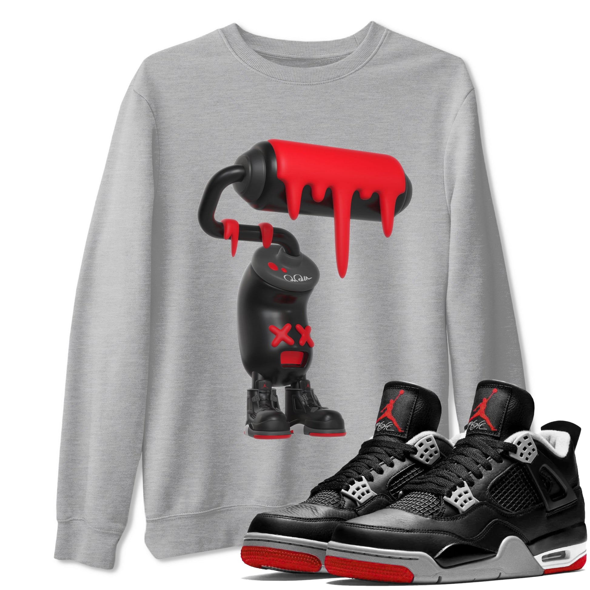 3D Paint Roller Sneaker Tee - Air Jordan 4 Bred Reimagined