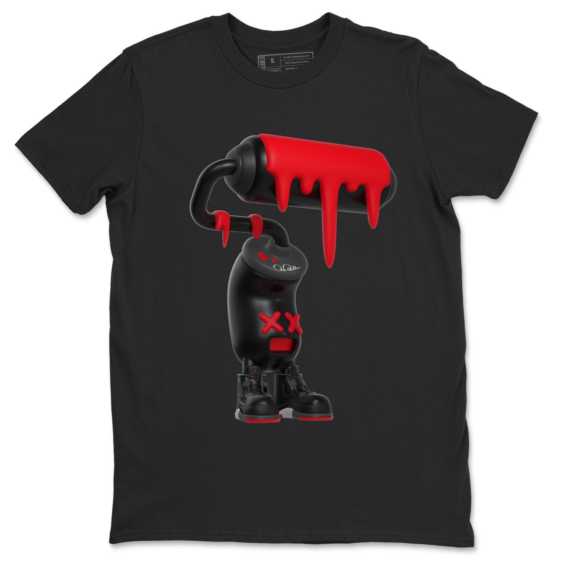 3D Paint Roller Sneaker Tee - Air Jordan 4 Bred Reimagined