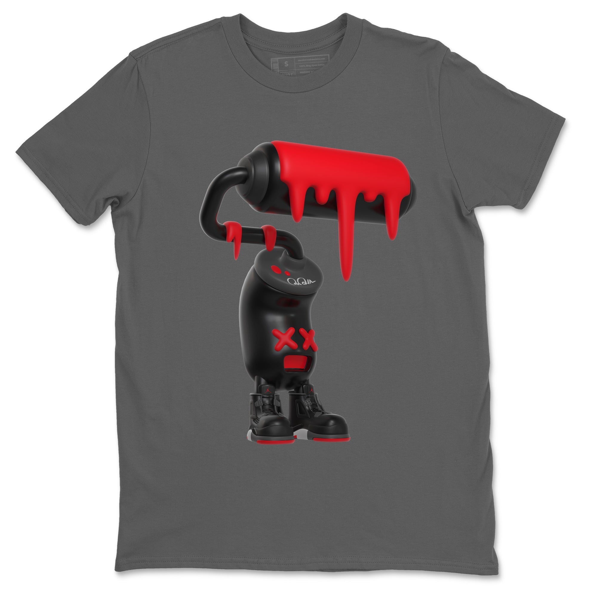 3D Paint Roller Sneaker Tee - Air Jordan 4 Bred Reimagined