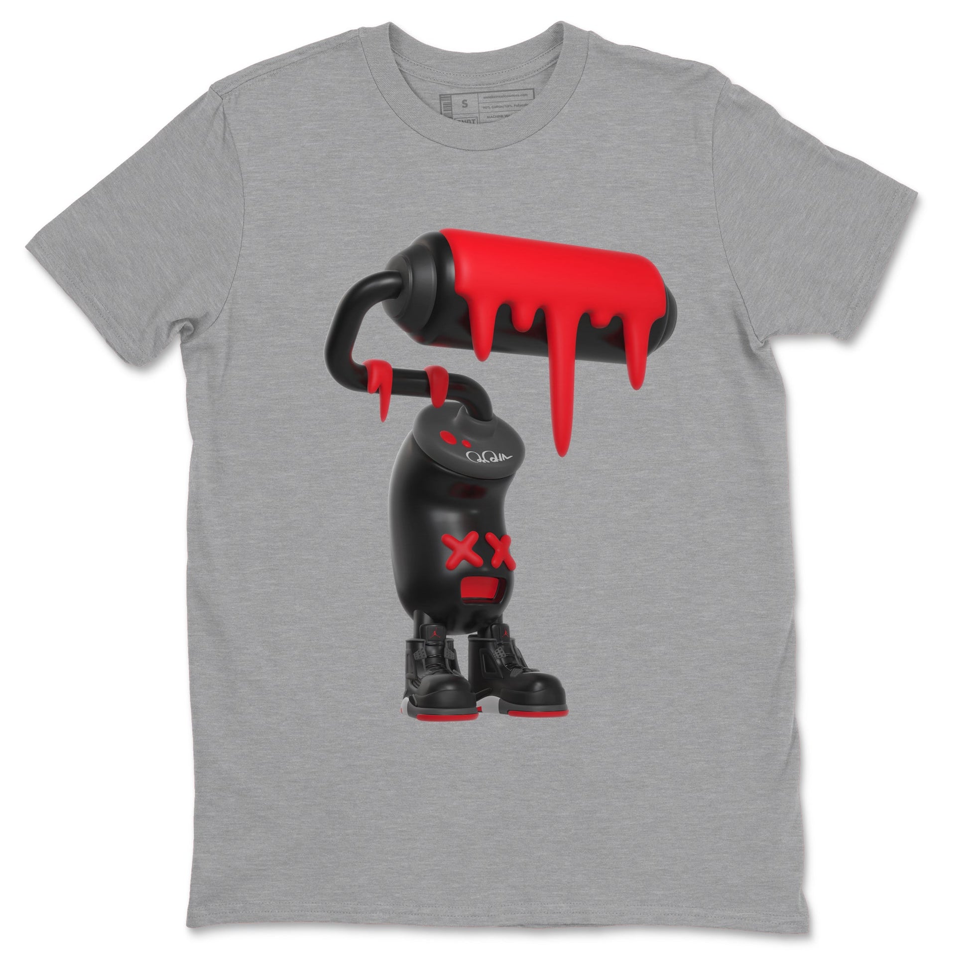 3D Paint Roller Sneaker Tee - Air Jordan 4 Bred Reimagined