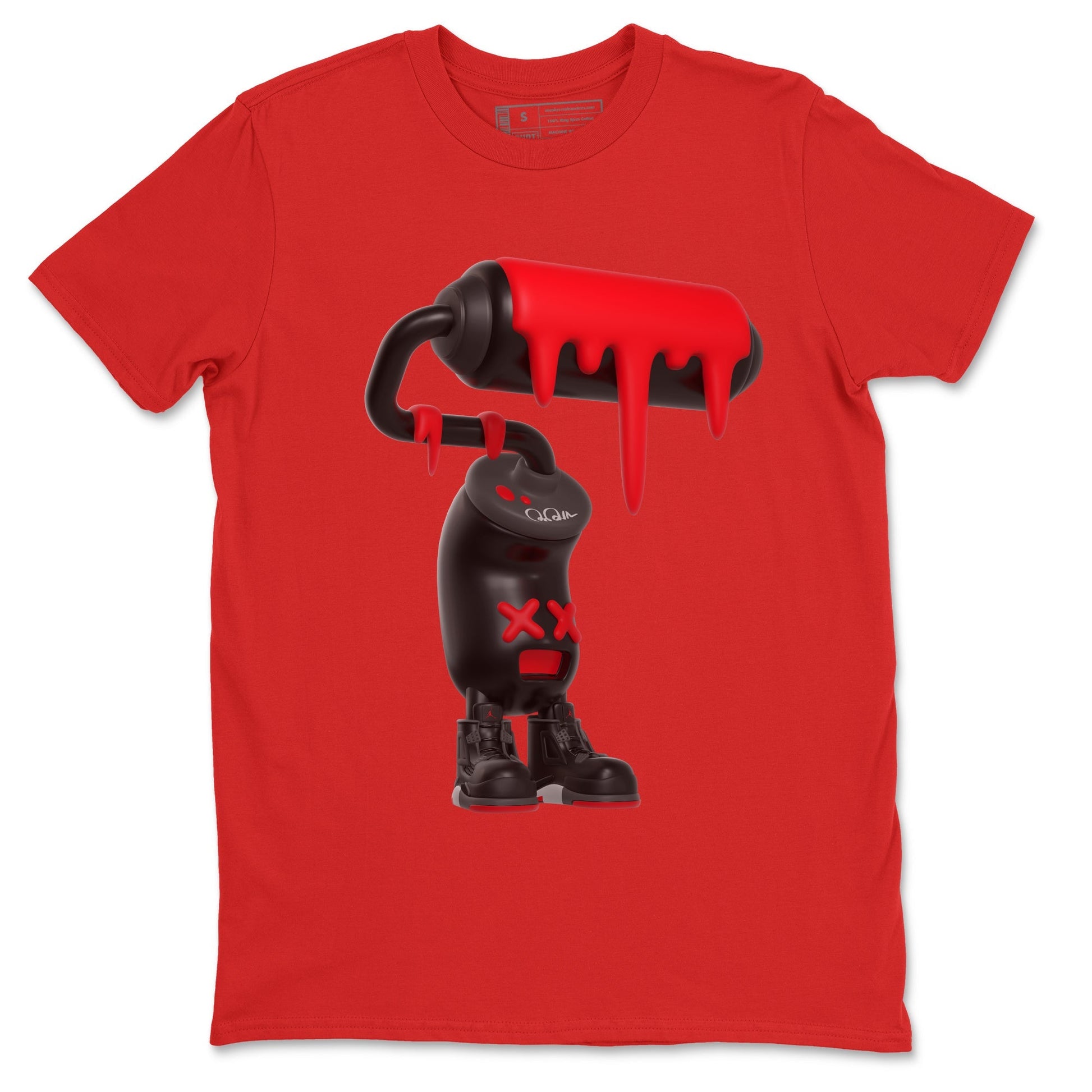 3D Paint Roller Sneaker Tee - Air Jordan 4 Bred Reimagined