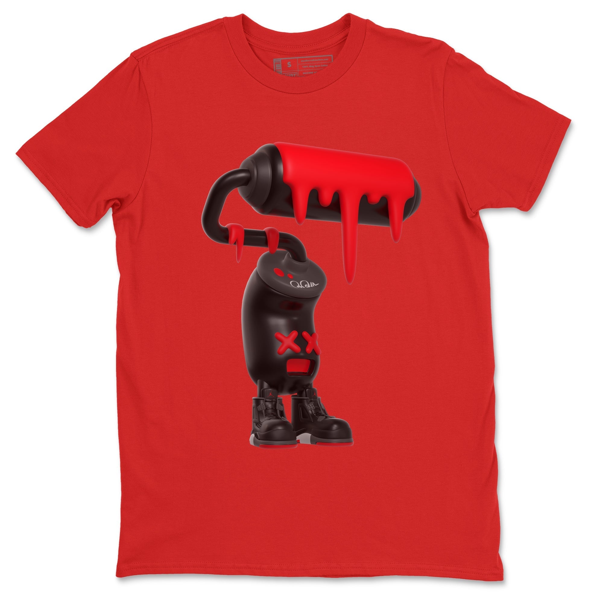 3D Paint Roller Sneaker Tee - Air Jordan 4 Bred Reimagined