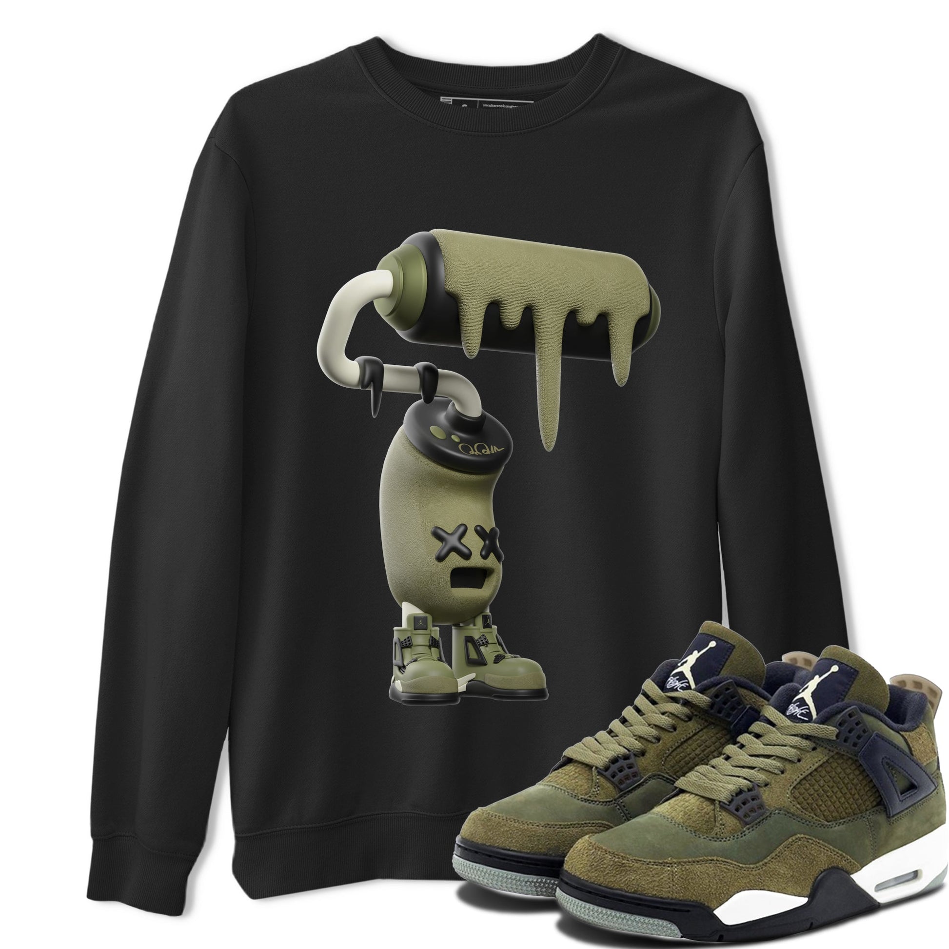 3D Paint Roller Sneaker Tee - Air Jordan 4 Medium Olive