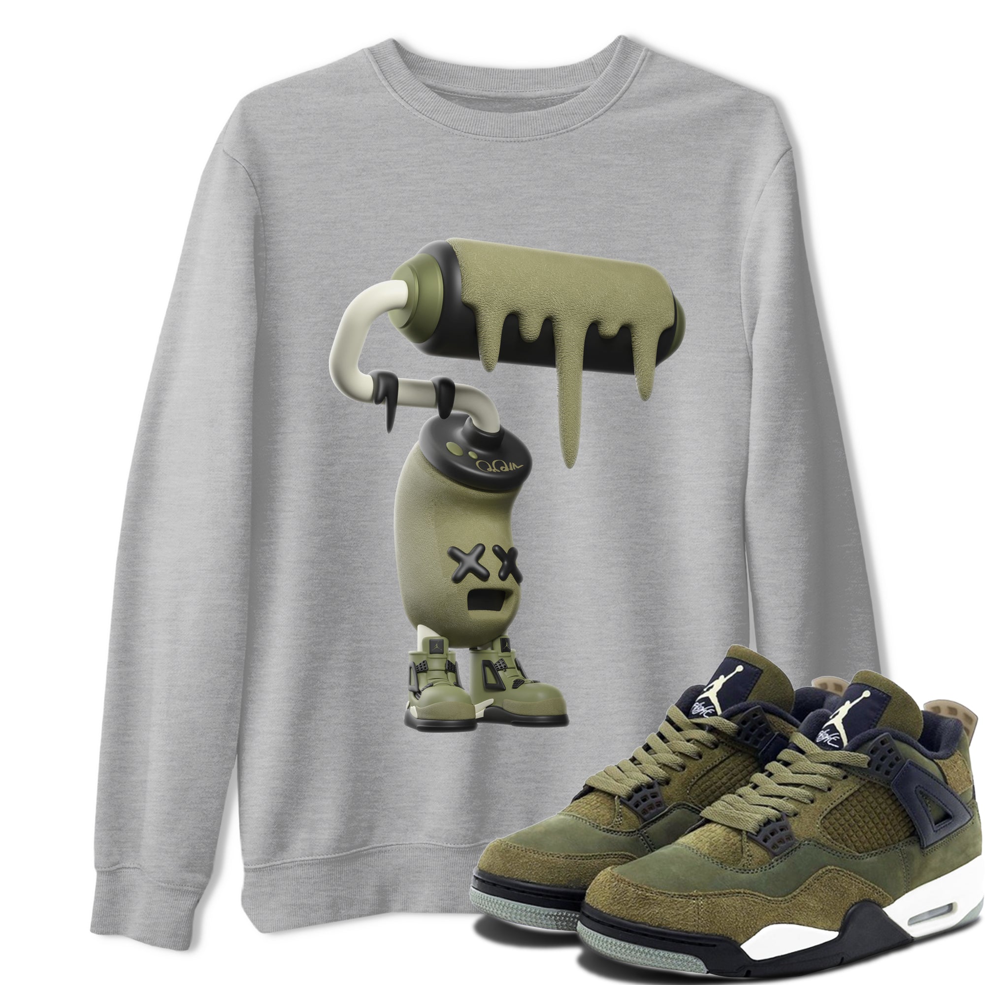 3D Paint Roller Sneaker Tee - Air Jordan 4 Medium Olive