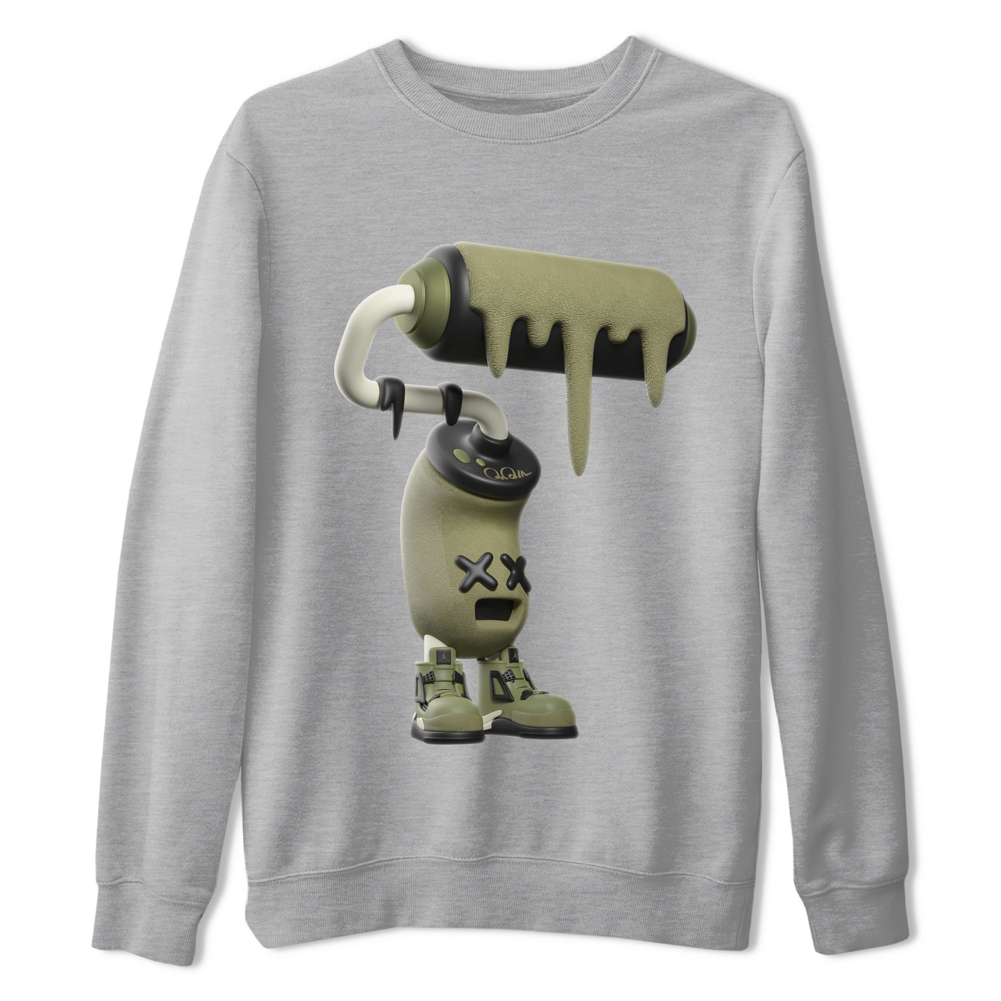 3D Paint Roller Sneaker Tee - Air Jordan 4 Medium Olive