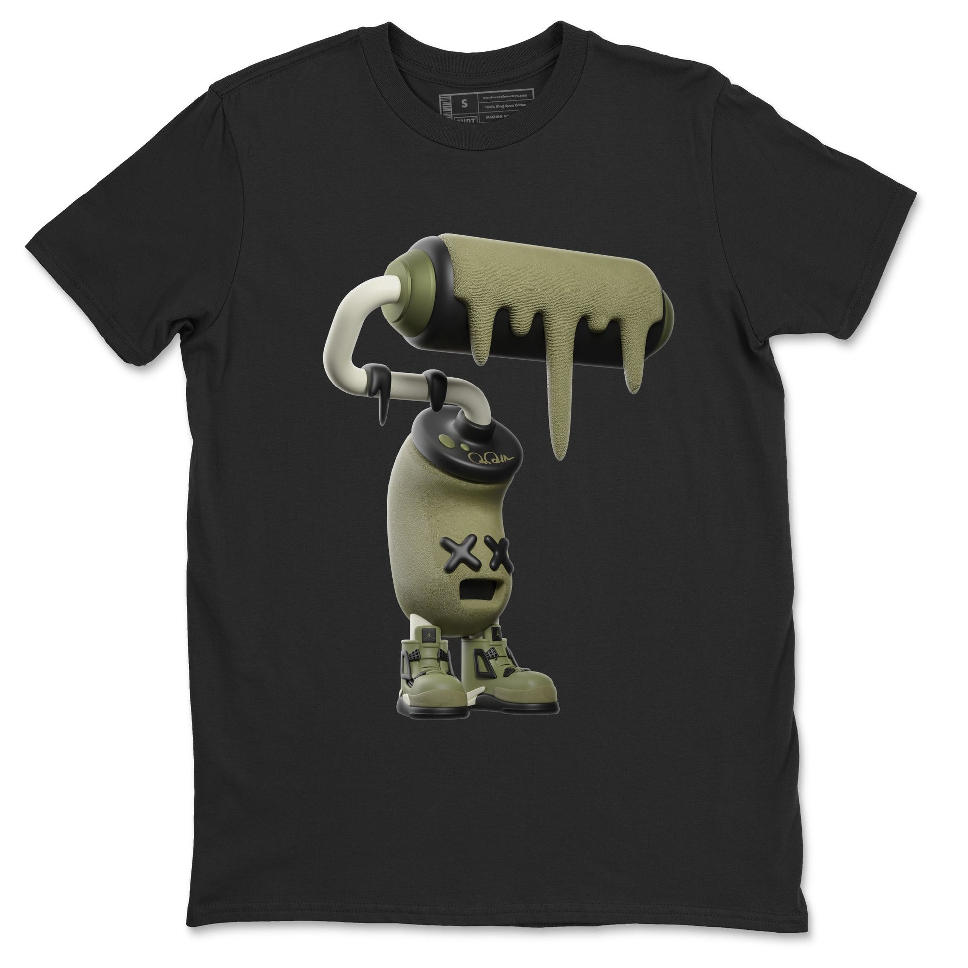 3D Paint Roller Sneaker Tee - Air Jordan 4 Medium Olive