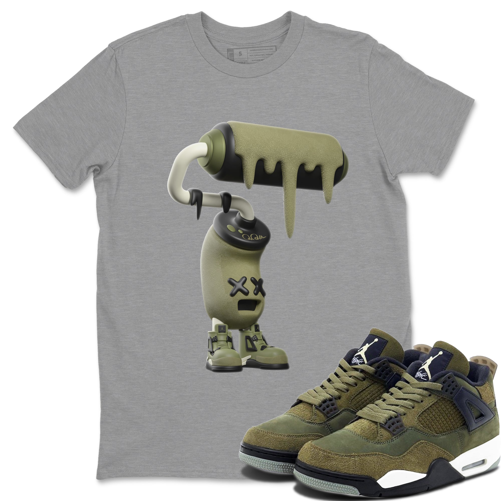 3D Paint Roller Sneaker Tee - Air Jordan 4 Medium Olive